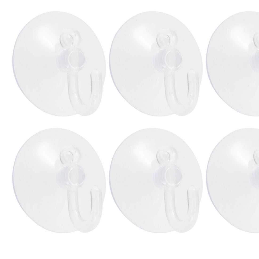 Unique Bargains 6 Pack Plastic Suction Cup Hooks in Clear Blue for Home and Kitchen Use