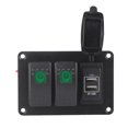 thumbnail image 2 of Panel de interruptor basculante de 2 bandas, panel de interruptor de palanca de cargador USB doble, panel de interruptor de 2 luces individuales y cargador de coche de 3,4 A con 45(verde), 2 of 14