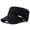 Black, variant on Men Women Unisex Newsboy Cadet Army Cap Solid Color Sunshade Vintage Washed Cotton Twill Adjustable Military Corps Flat Top Hat