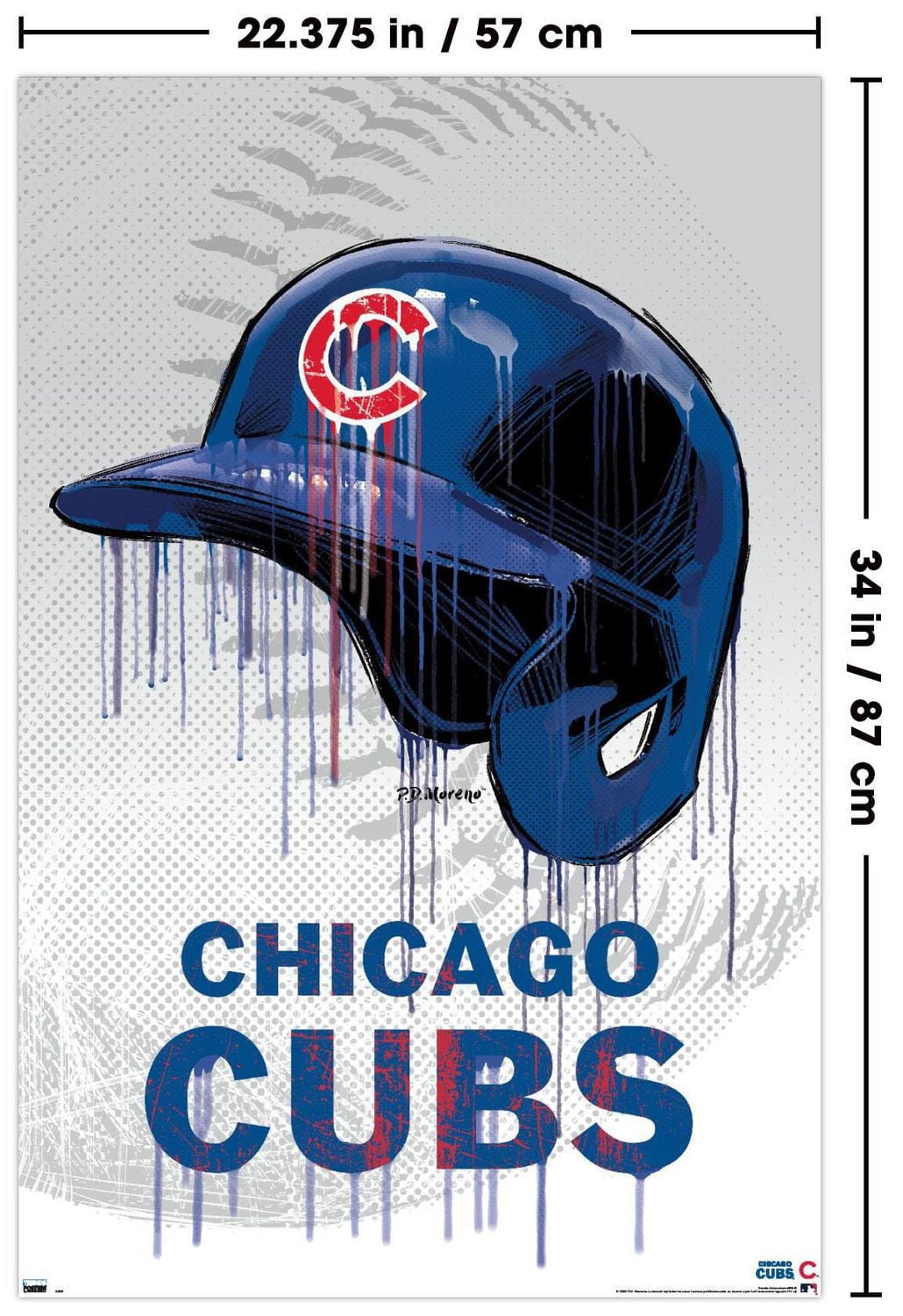 MLB Chicago Cubs - Drip Helmet 20 Wall Poster, 22.375" x 34"