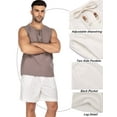 thumbnail image 6 of COOFANDY Men's Linen Flat Front Shorts Casual Lightweight Elastic Waist Shorts, 6 of 7