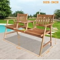 thumbnail image 7 of NiamVelo Outdoor Bench, 2 Person Wooden Garden Chair Front Porch Bench with Umbrella Hole Table and Armrests Lawn Chairs Outside for Pool Beach Backyard Balcony Yard , Natural Oiled, 7 of 7