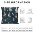 thumbnail image 5 of Nautical Throw Pillow Cushion Case, Sailboat Silhouettes on Waves Along Flying Seagulls Marine Monochrome, Decorative Square Accent Pillow Cover,  Dark Night Blue White, 5 of 5