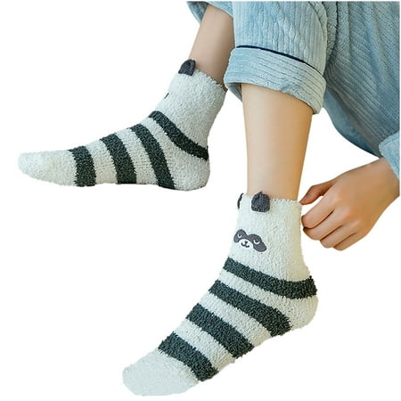 

LBECLEY Mens Compression Socks Women Fuzzy Socks Winter Coral Socks Middle Cute Home Stocking Cushy Socks Men Socks for Women White One Size