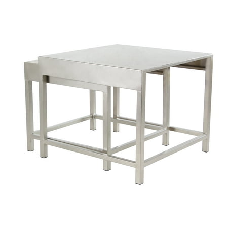 Decmode Contemporary 16 And 18 Inch Silver Coffee Tables Set Of 2 Decmode Contemporary 16 And 18 Inch Silver Coffee Tables Set Of 2