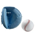 thumbnail image 1 of Guantes de béisbol, guantes de sóftbol, ​​de PU de 12,5 pulgadas con pelota de béisbol, con soporte para tee Azul, 1 of 9
