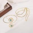 thumbnail image 4 of Hyasfey Women Open Arm Bracelet Adjustable Hollow Out Crescent Shape Ethnic Style Faux Turquoise Anti-slip Lady Prom Party Cosplay Performance Jewelry, 4 of 8