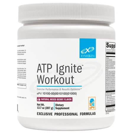 XYMOGEN ATP Ignite Workout - Pre-Exercise Drink Mix with Creatine, Amino Acids & Electrolytes for Exercise Performance Support - Mixed Berry Flavor- 30 Servings