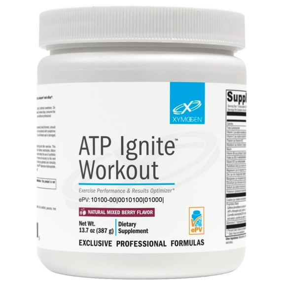 XYMOGEN ATP Ignite Workout - Pre-Exercise Drink Mix with Creatine, Amino Acids & Electrolytes for Exercise Performance Support - Mixed Berry Flavor- 30 Servings