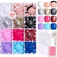 thumbnail image 1 of Kit Press on Toenails Beetles Toe Nail, 288 unidades, 12 colores, 1 of 7