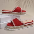 thumbnail image 6 of HomeDM Women's Platform Espadrille Slide Sandals Dressy Bohemian Open Toe Slip On Beach Sandals for Summer, Red Size 7.5, 6 of 9