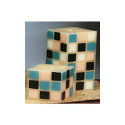 House Of Zog Blue Mosaic Square Pillar Candle Set