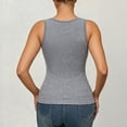 thumbnail image 2 of MVRLSH Womens Tank Tops Loose Fit Casual Racerback Slim Lace Trim Ribbed Sleeveless Layering Basic Tank Top Tops Gray Size XL, 2 of 7