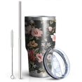 thumbnail image 2 of 30oz Pioneer Flower Floral Print Pattern Tumblers Stainless Steel Tumbler with Lid and Straw,Vacuum Insulated Double Wall Travel Tumbler Cups Mug with Cleaning Brush for Coffee,Tea, 2 of 7
