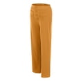 thumbnail image 6 of felwors Womens Casual High Waist Straight Leg Pants Stretchy Button Business Dress Work Pocket Trousers Khaki, XXL, 6 of 6