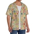 thumbnail image 2 of KLL Retro Geometry Print Men's Shirt Short Sleeve Button Down Summer Cuba Beach Shirts- 4X-Large, 2 of 5
