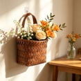 thumbnail image 3 of AYktou Woven Hanging Basket, Imitation Wicker Wall Basket for Door Mail Flower Planters, Farmhouse Decor Water Hyacinth Storage Basket - Boho Mounted Organizer Dried Flower Plants Front Door Basket, 3 of 9