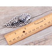 Alilang Adjustable Silvery Crystal Rhinestone Peacock Feather Statement Ring