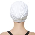 thumbnail image 3 of Beemo Swim Caps for Women Swimming Turban Polyester Latex Lined Pleated for Ladies - White, 3 of 4