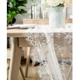 thumbnail image 2 of Vintage White Lace Wedding Table Runner with Rose Floral Table Overlay for Rustic Boho Wedding Reception Table Decor, Chic Bridal Shower Baby Shower Birthday Party Table Decorations 30x120 Inch, 2 of 5