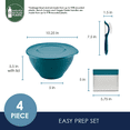 thumbnail image 2 of Rachael Ray Kitchen Prep, Garbage Bowl with Lid, Bench Scrape, Veggie Peeler, 4 Piece Set, Marine Blue, 2 of 6