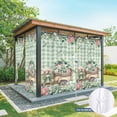 thumbnail image 6 of Outdoor Curtains for Patio Waterproof, Eucalyptus Trucks Outdoor Privacy Panels Grommet, Spring Farmhouse Floral Sage Green Plaid Blackout Outside Curtains for Porch/Cabana 54"x95", 2 Panels, 6 of 8
