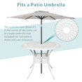thumbnail image 5 of MEETWARM 35.4 inches Round Patio Dinning Table, Outdoor Cast Aluminum Dinning Table with 2" Umbrella Hole, White, 5 of 7