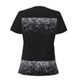 thumbnail image 4 of Naloa Silver Glitter1 Print T-Shirts Short Sleeve V Neck Tees for Women Fashion Tops Trendy Lightweight Soft Casual Summer Outfits Clothes, 4 of 5