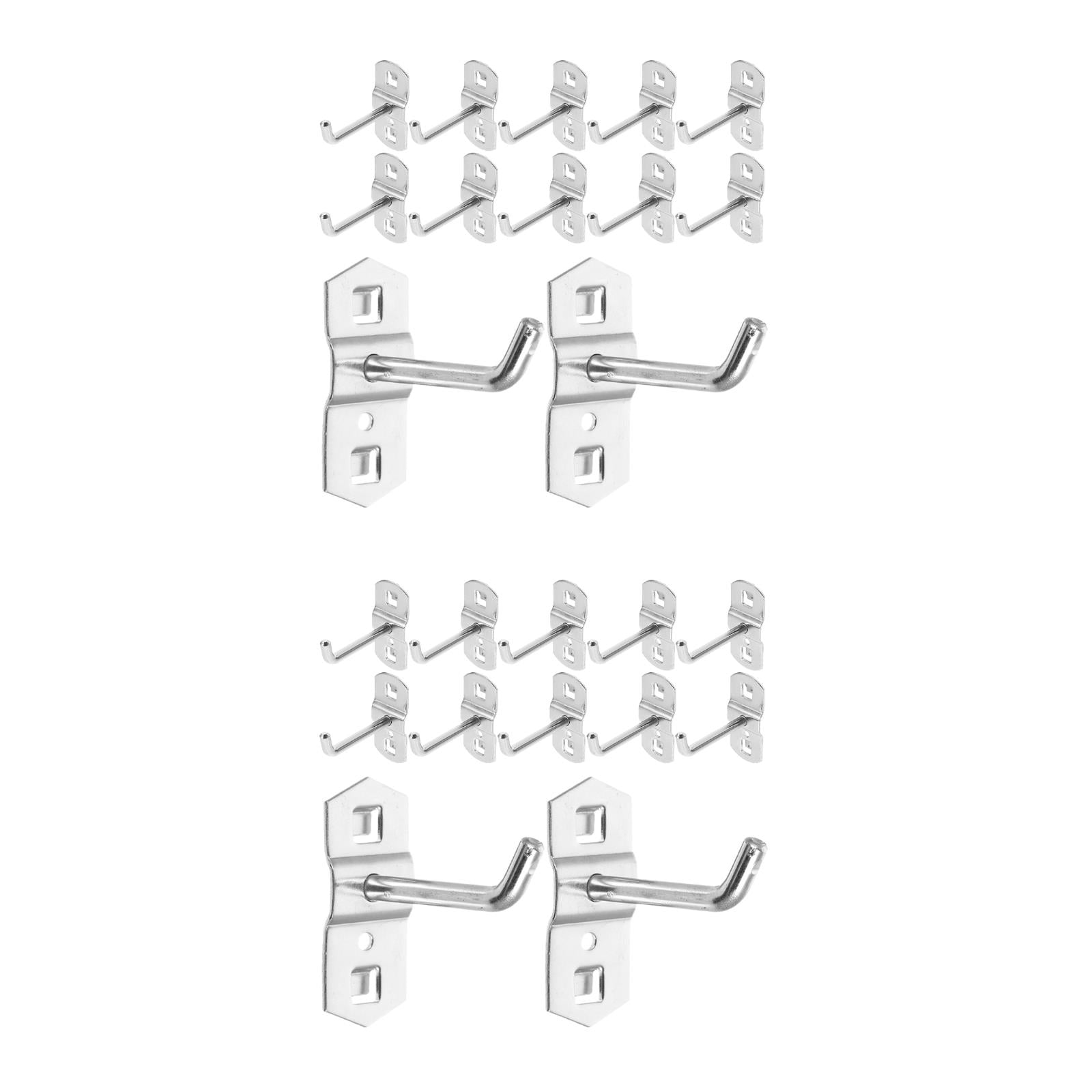 FRCOLOR 24 pcs Retail Display Hooks Metal Pegboard Hanging Hooks Wall Panel Hanger Heavy Duty Iron Hooks for Shop Garage Wall Organization