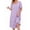 Light Purple_Floral, variant on KISSGAL Nightgowns for Women Button Front Henley Neck House Dress Short Sleeve Soft Pajamas Dress Sleepwear