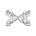 thumbnail image 2 of FB Jewels 10kt White Gold Womens Round Diamond Crossover Fashion Ring 1/3 Cttw, 2 of 4