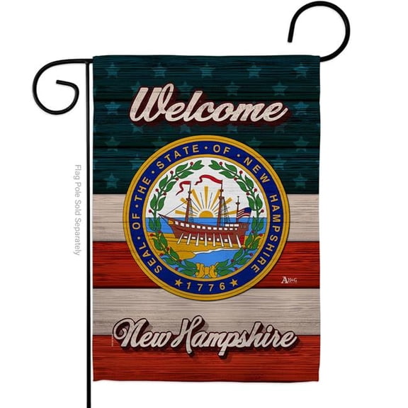 Americana Home & Garden G141286-BO 13 x 18.5 in. Welcome New Hampshire Double-Sided Vertical House Decoration Banner Garden Flag - Yard Gift