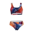 thumbnail image 5 of Kdxio Vibrant Hummingbird Watercolor Art for Womens High Waisted Bikini Top Sports Style Two Piece Bathing Suits, 5 of 5