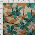 thumbnail image 3 of oneOone Polyester Spandex Brown Fabric Tropical Lily Floral Craft Projects Decor Fabric Printed By The Yard 56 Inch Wide, 3 of 6