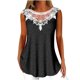 thumbnail image 2 of ICHUANYI Clearance Women Fashion Summer Sexy Fold Printed Regular Lace Sleeveless V Neck Button Top(Black, M) ICHUANYI WER2023080812993, 2 of 5