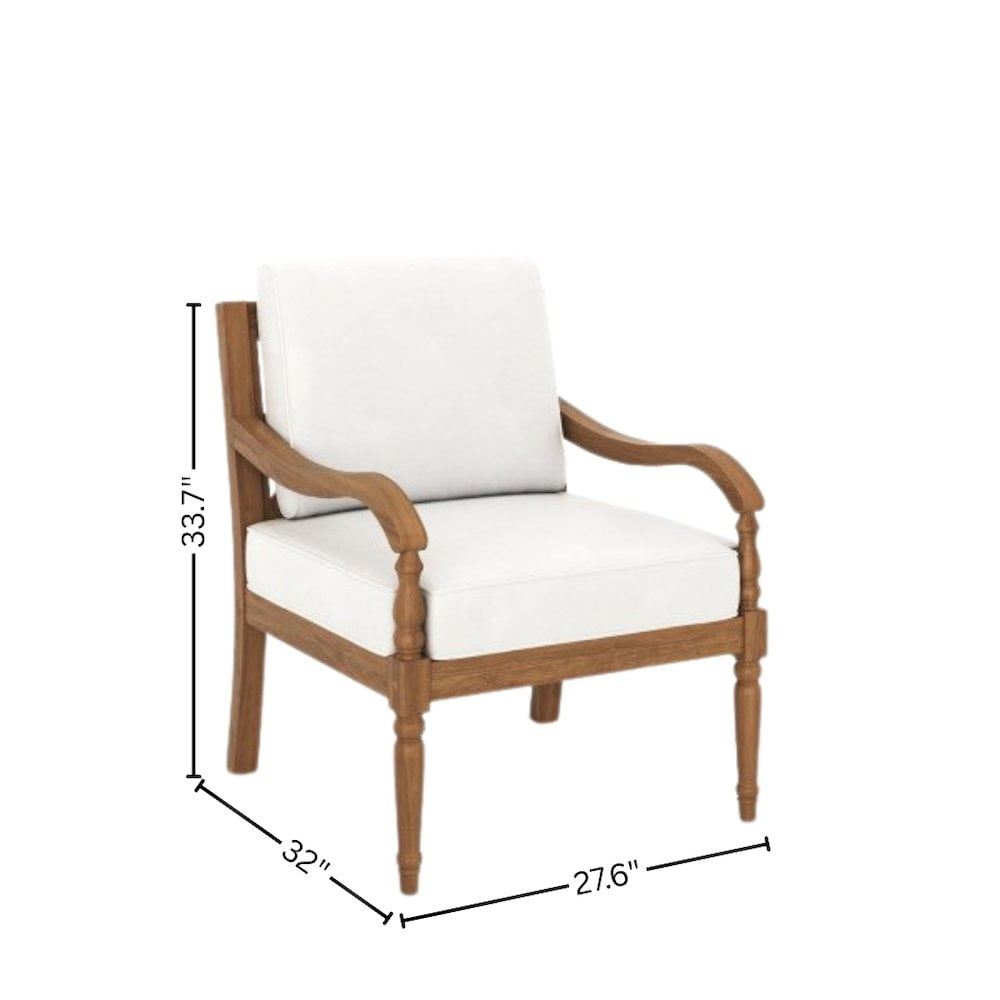 Outdoor Escape Patio Furniture Brown Wooden Deck Chairs Balcony Patio Dining Chairs Set of 2