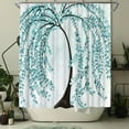 thumbnail image 3 of Teal Shower Curtain Turquoise Tree Shower Curtain Bathroom Decoration Polyester Fabric Waterproof With Hooks 54"W x 78"L (Pack of 1), 3 of 6
