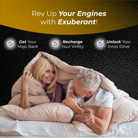 Testosterone Booster Exuberant for Men by PureHealth Research, 6 Bottles