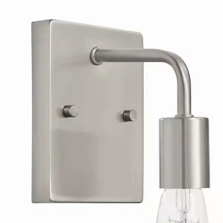 Industrial Brushed Nickel 1-Light Bathroom Vanity Light 4.4 In