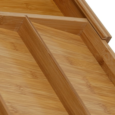 Honey-Can-Do - Adjustable Bamboo Drawer Organizer with 5 Compartments - Natural