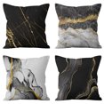 thumbnail image 1 of Fundas de cojines TUNC decorativas negras y doradas 18 x 18, 1 of 5