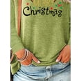 thumbnail image 4 of DYMADE Women Christmas Loose Round Neck Pullover Printed Long Sleeved T-shirt Top, 4 of 4
