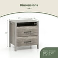 thumbnail image 3 of Gymax 2 PCS Nightstand w/ 2 Drawers Farmhouse Bed Side Table w/ Open Storage Shelf, 3 of 10