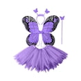 thumbnail image 2 of YOUYEDIAN Princess Tulle Tutu Skirt Sets, Include Headband, Wand, Butterfly Fairy Wing, Skirt (Purple, One Size), 2 of 4