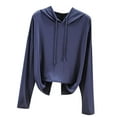 thumbnail image 4 of HUPOM Sweatshirts Women V-Neck Flap Cocktail & Party Hoodie Pajamas Dance Navy M, 4 of 7