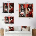 thumbnail image 4 of Designart "Oriental Woman with Vintage Charm and Lotus Flower I" Japon Woman Framed Wall Art Set Of 2 - Glam Red Framed Wall Art Set Of 2, 4 of 6