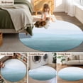 thumbnail image 5 of Round Area Rug 3 Ft, Coastal Wave Washable Non-Slip Circle Carpet for Living Room/Bedroom, Summer Ocean Nautical Beach Ombre Sky Blue Low-Profile Small Floor Mats Collection Rugs for Indoor, 5 of 8