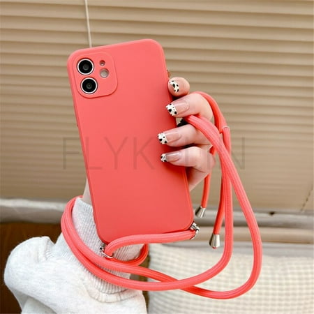 With Crossbody Lanyard Strap Phone Case For Huawei P40 Lite P20 P30 Pro Mate 20 Lite 30 Pro P Smart 2021 Soft Silicon Back Cover