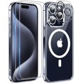 thumbnail image 2 of MOZOTER Funda magnética 6 en 1 para iPhone 15 Pro transparente, [Compatible con Magsafe] [Anti amarilleamiento] [Protectores de pantalla+Protectores de lente de cámara] Funda delgada a prueba de golpe, 2 of 4
