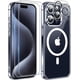 thumbnail image 2 of MOZOTER Funda magnética 6 en 1 para iPhone 15 Pro transparente, [Compatible con Magsafe] [Anti amarilleamiento] [Protectores de pantalla+Protectores de lente de cámara] Funda delgada a prueba de golpe, 2 of 4